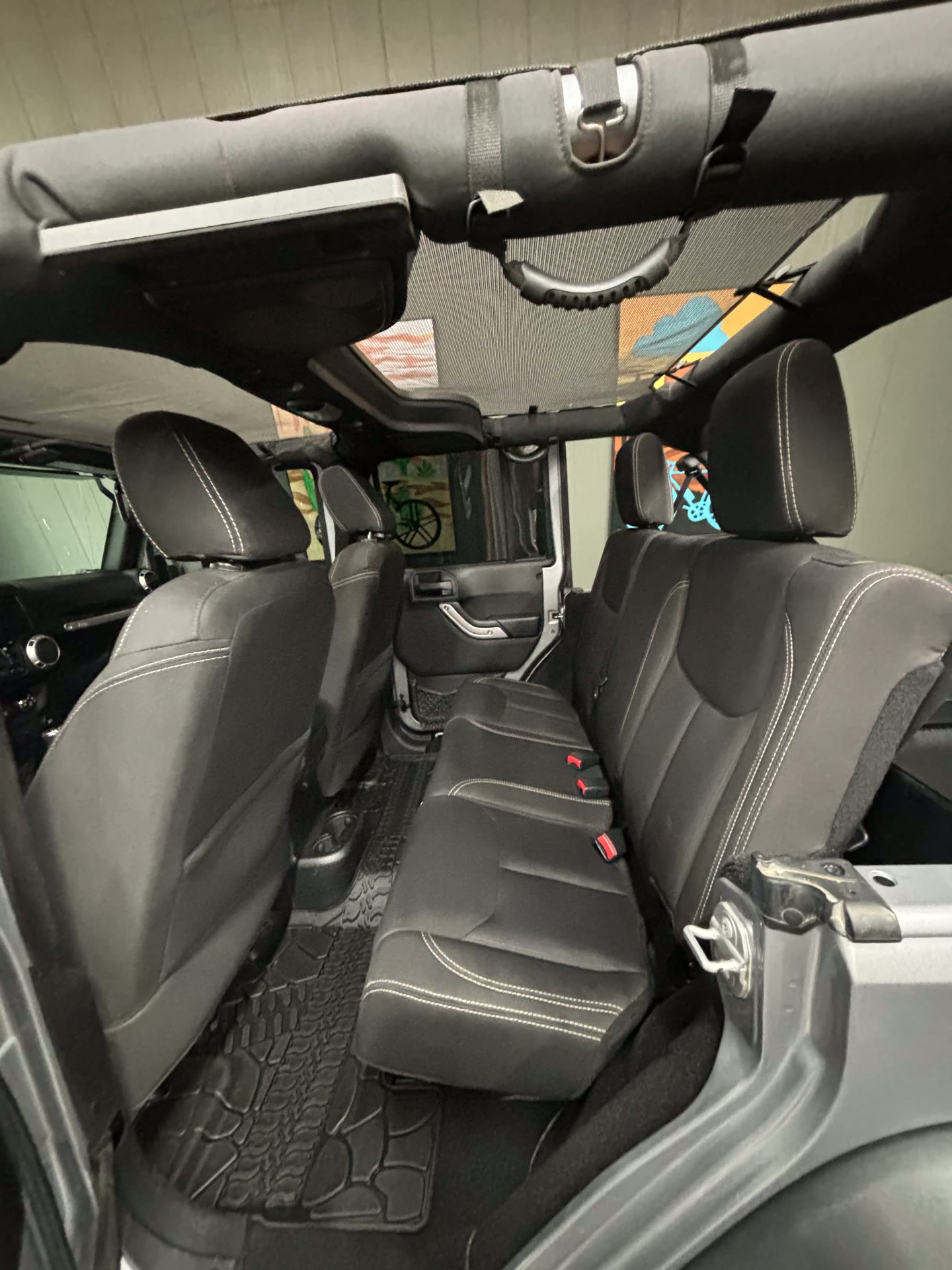 Jeep Wrangler Rubicon rear seats after detail
