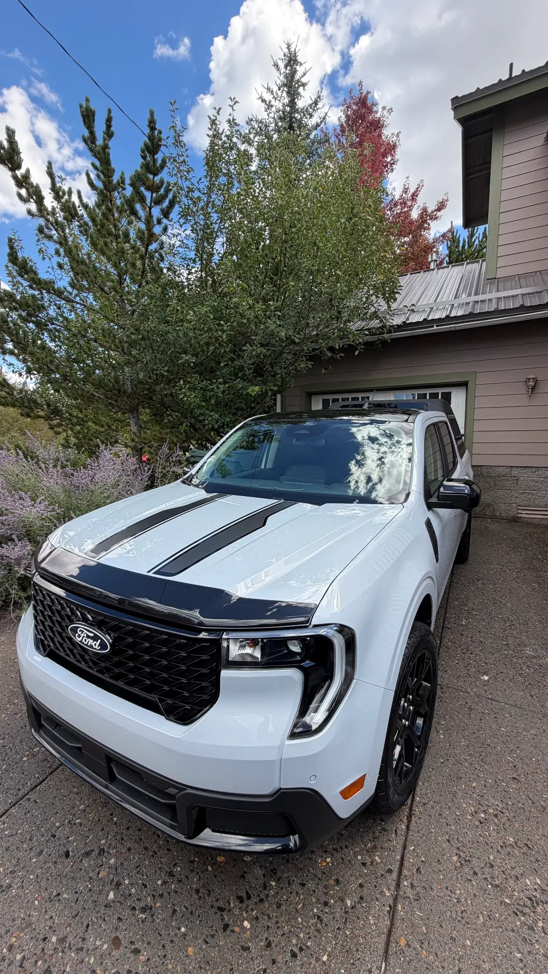 White Ford Maverick after detail