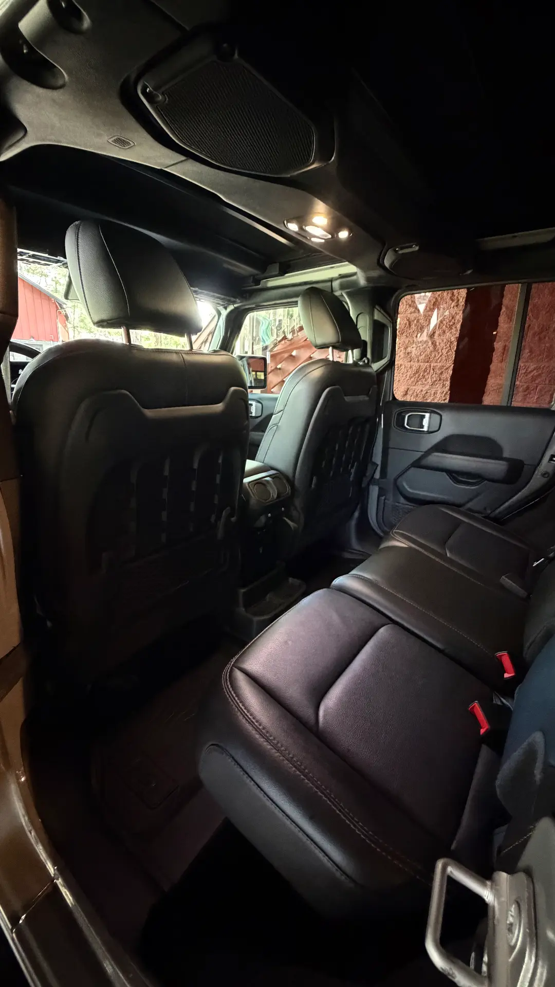 Jeep Wrangler rear leather seats after detail