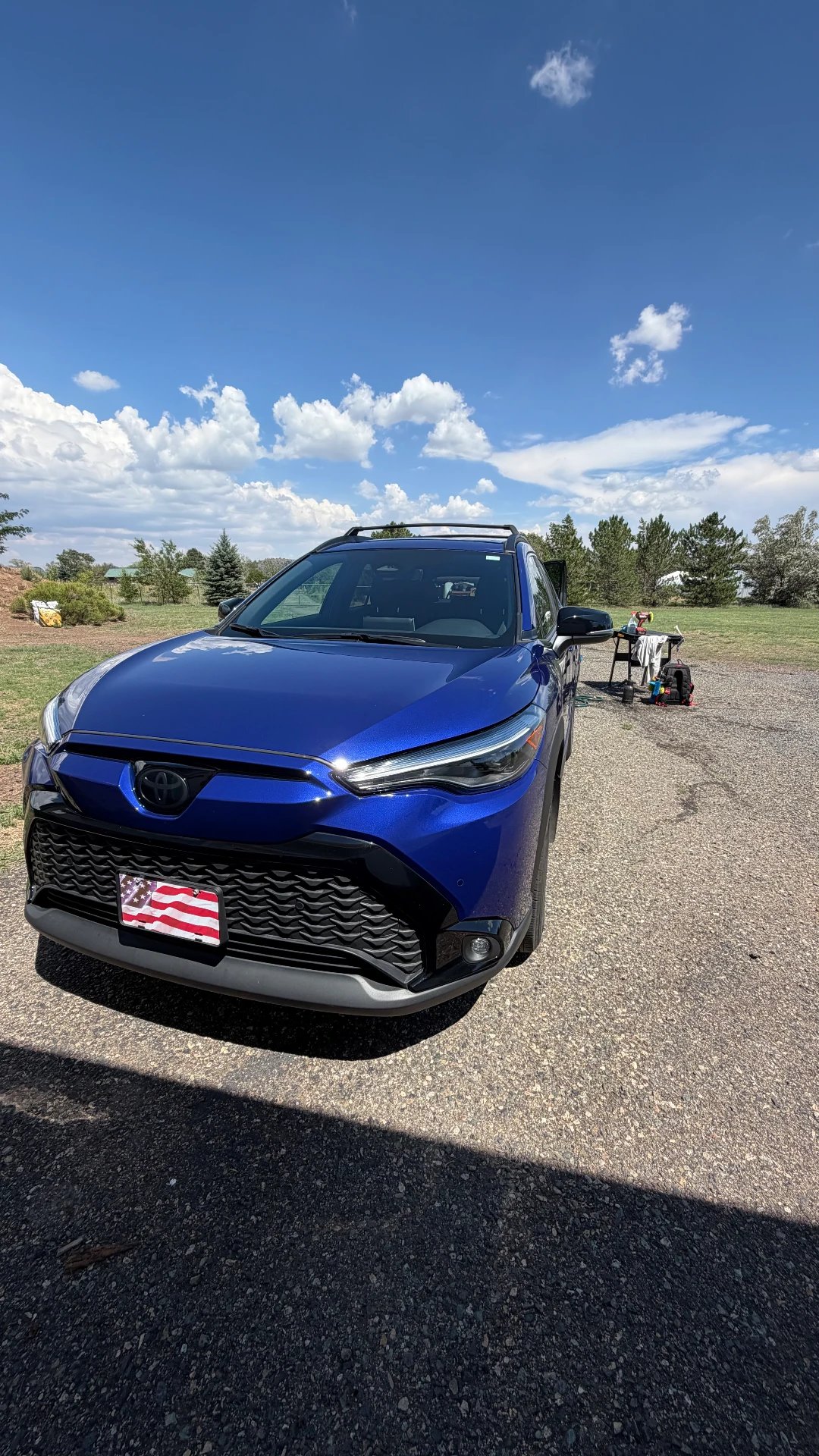 Blue Toyota Corolla Cross after detail