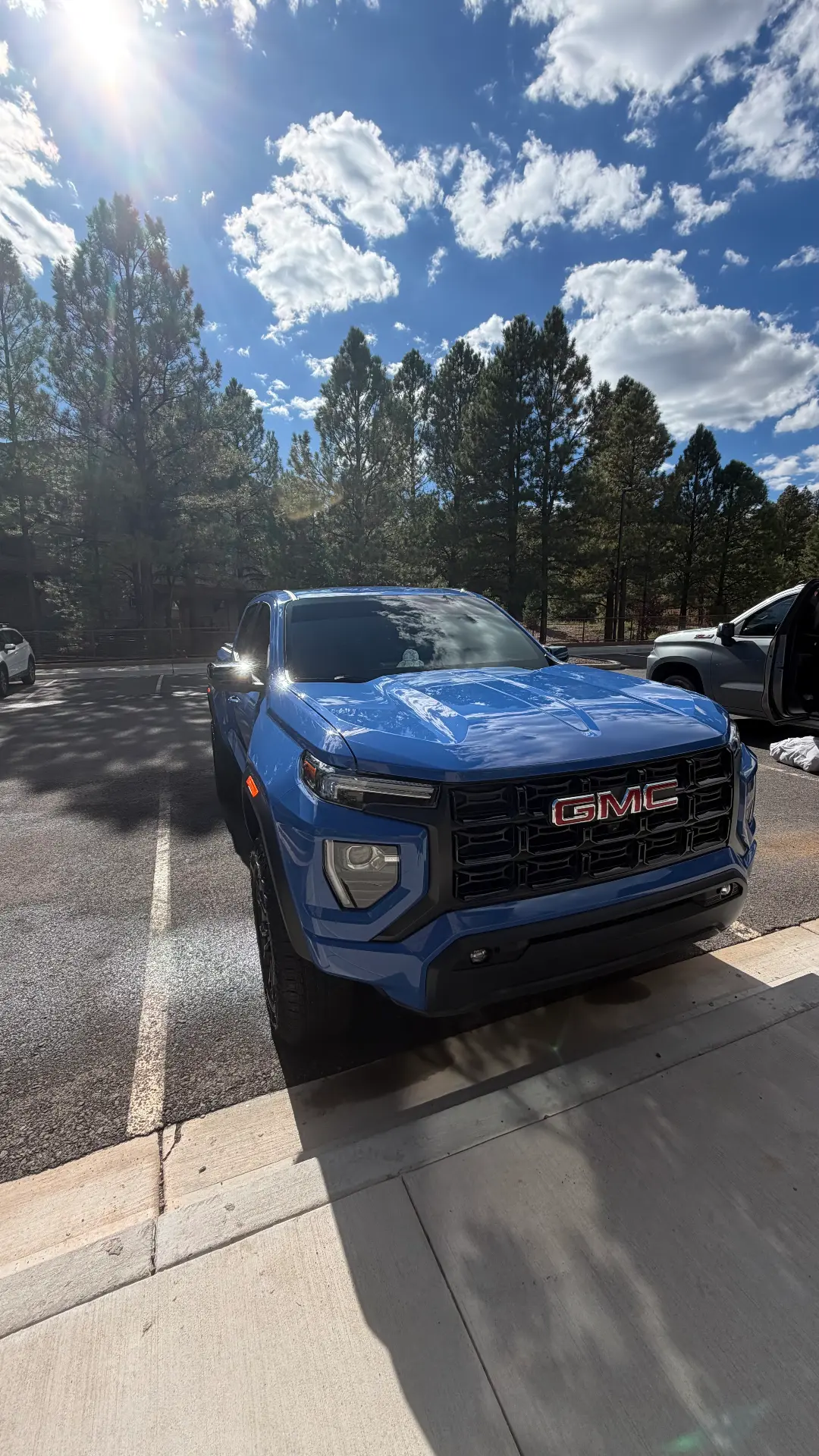 Blue GMC Canyon after detail