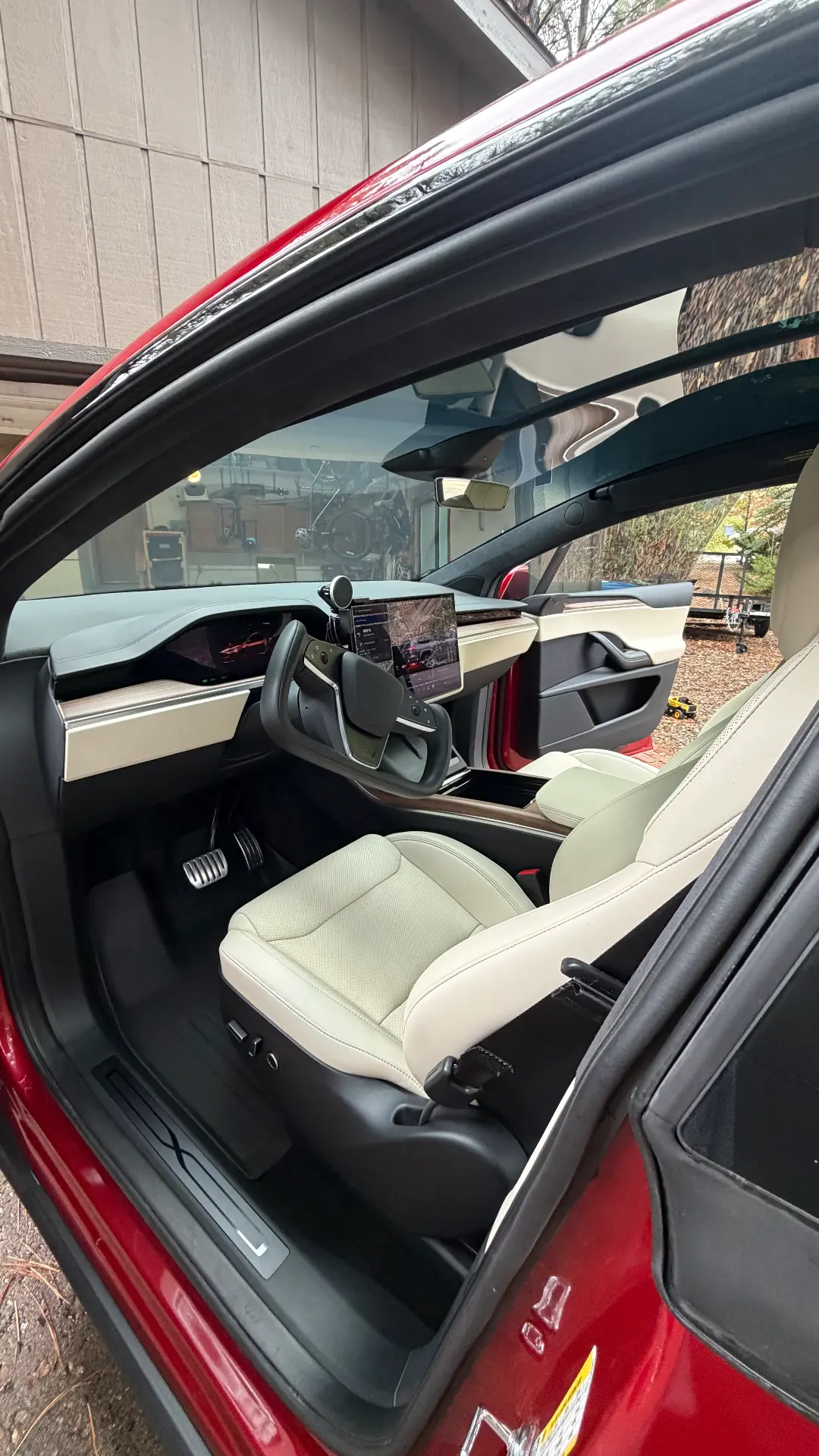 Tesla Model X cream interior after detail