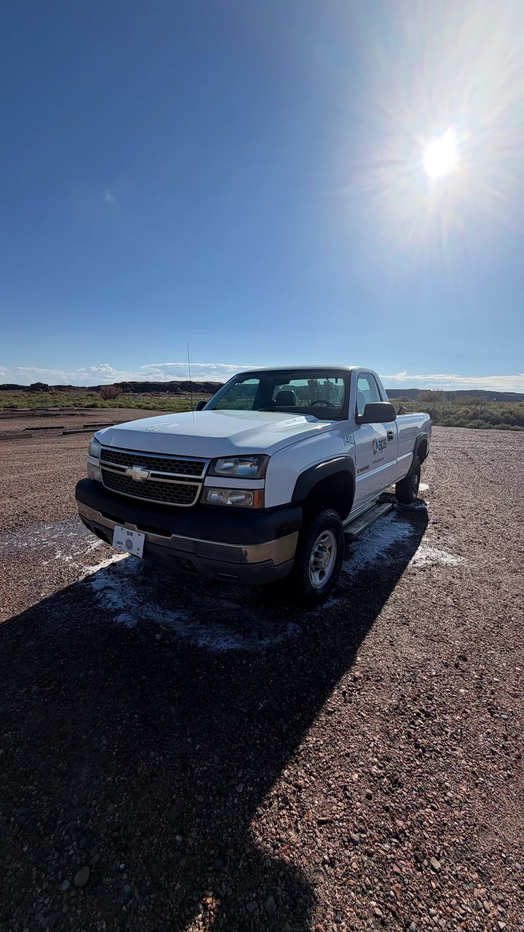 White Chevrolet Silverado fleet truck wash