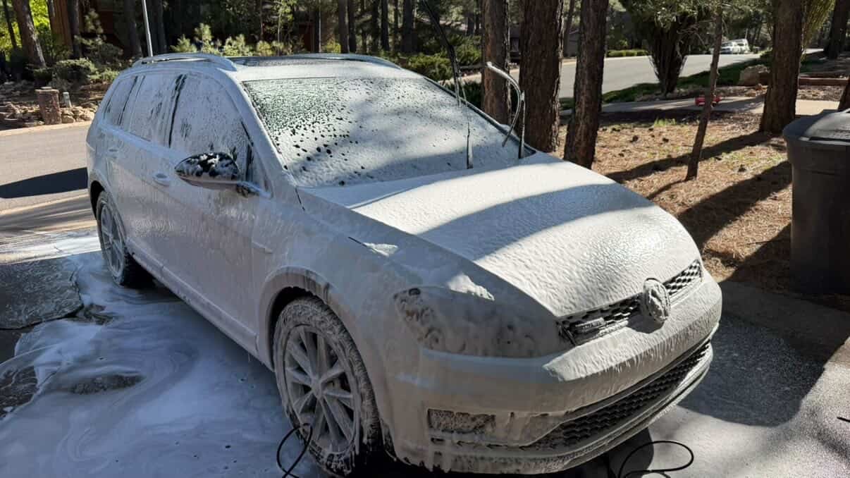 Exterior foam pre-wash treatment